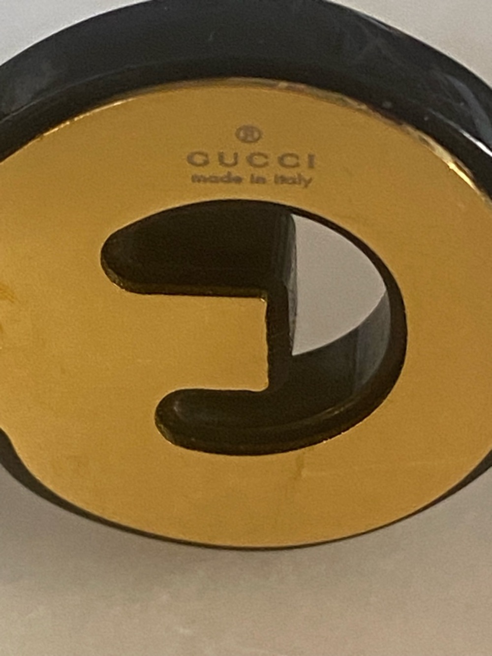 Gucci Black Logo Hairpin with Clear Crystal Accents - Picture 4 of 4